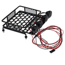 1/10 RC Car Parts Roof Rack Baggage Carrier w/ White LED Light for RC4WD TF2