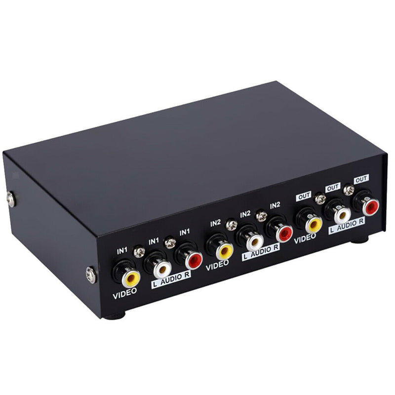 Durable Metal 2-Way 3 RCA Audio Video AV Switch Switcher Input Selector Box