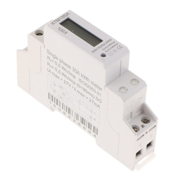 Export Type LCD 35mm 6+1-digit DIN Rail Electronic Single Phase 1P Energy Smart