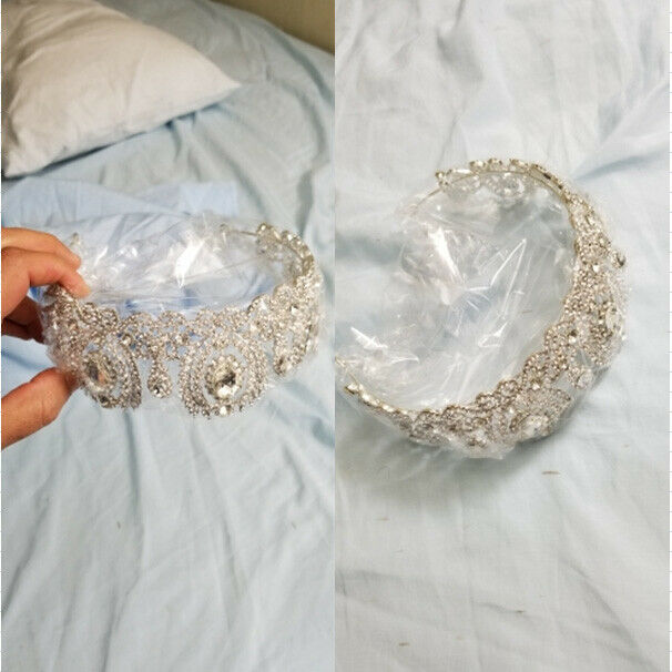 Wedding Crown Queen Headband Rhinestone Big Flower Bridal Tiara Bride Brida V6Y2