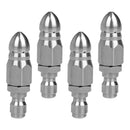 4X 1/4inch Drain Pipe Jetter Rotary Nozzle Quick Release Pressure Sewer Nozzle