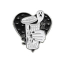 Love Heart Coffee Cup Ghost Brooch Clothes Lapel Badges Ornaments (Style 1) A