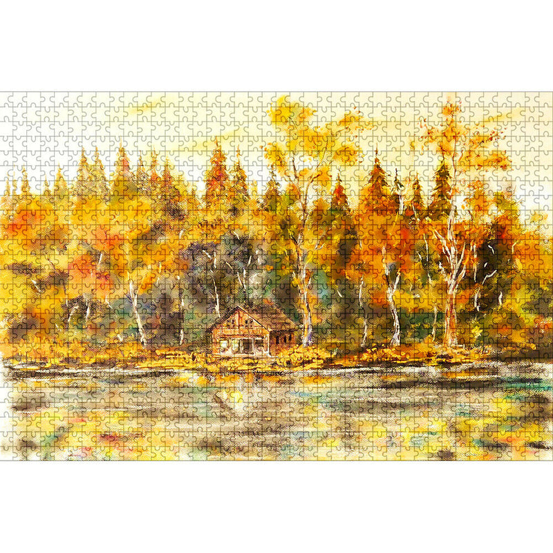 DIY Autumn Forest Jigsaw Picture Puzzles 1000 Pieces Assemble Puzzle Toys