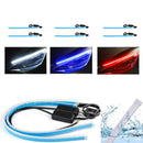 2PCS Dual Color Headlight Retrofit Switchback LED Strips Tube w/ Amber Turn