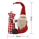 Christmas Santa Bottle Bag Grid Wine Container Cover Xmas Table Home Decor Effic