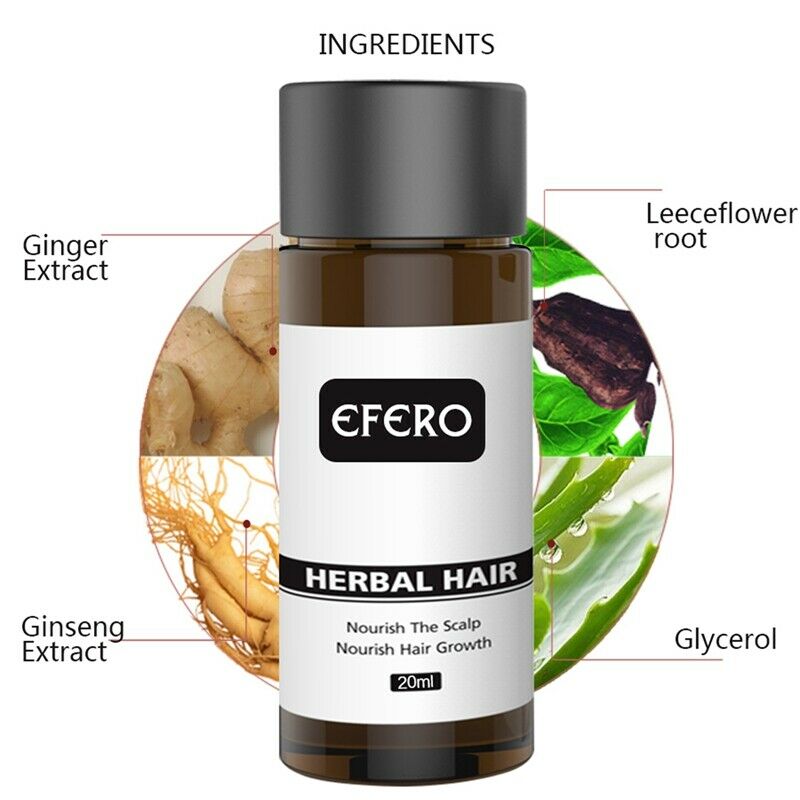 Efero Hair Growth Serum Oil Natural Essence Beard Growth Serum Faster Grow  I9S4