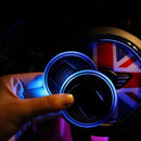 Solar Cup Holder Bottom Pad LED Light Cover Interior Trim Decor For All Cars