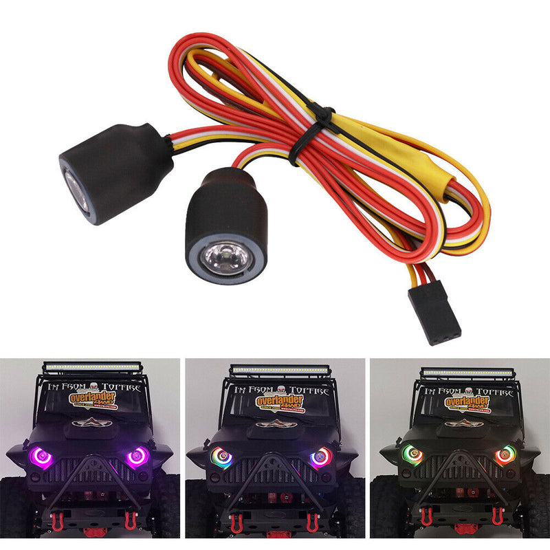 LED Headlamps for 1/10 RC Crawler Car SCX10 TRX4 D90 Jeep Wrangler Accessory