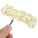1X(144Pcs/Pack Mini Artificial Paper Rose Buds Flowers Diy For Wedding