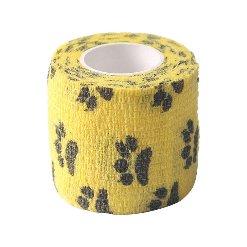 Breathable Pet Horse Cat Cohesive Bandage Comfort Self Adherent Claws Print