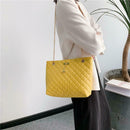 Fashion Leather Handbag Women Large Top-handle Bags Shopping Tote (Yellow)