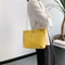 Fashion Leather Handbag Women Large Top-handle Bags Shopping Tote (Yellow)