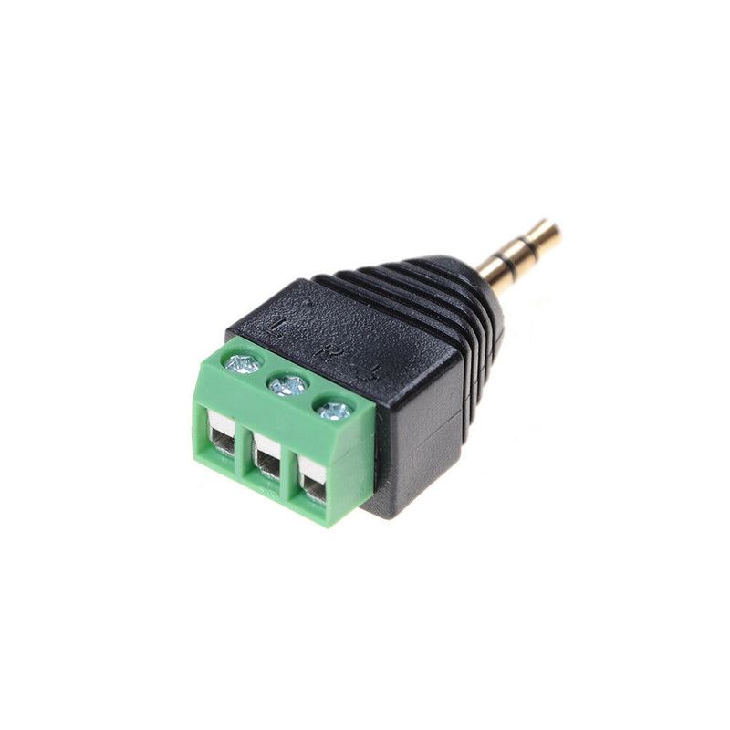 3.5mm Stereo Phone Audio Male Plug Connector Adapter to Terminal Dual Channel 3C