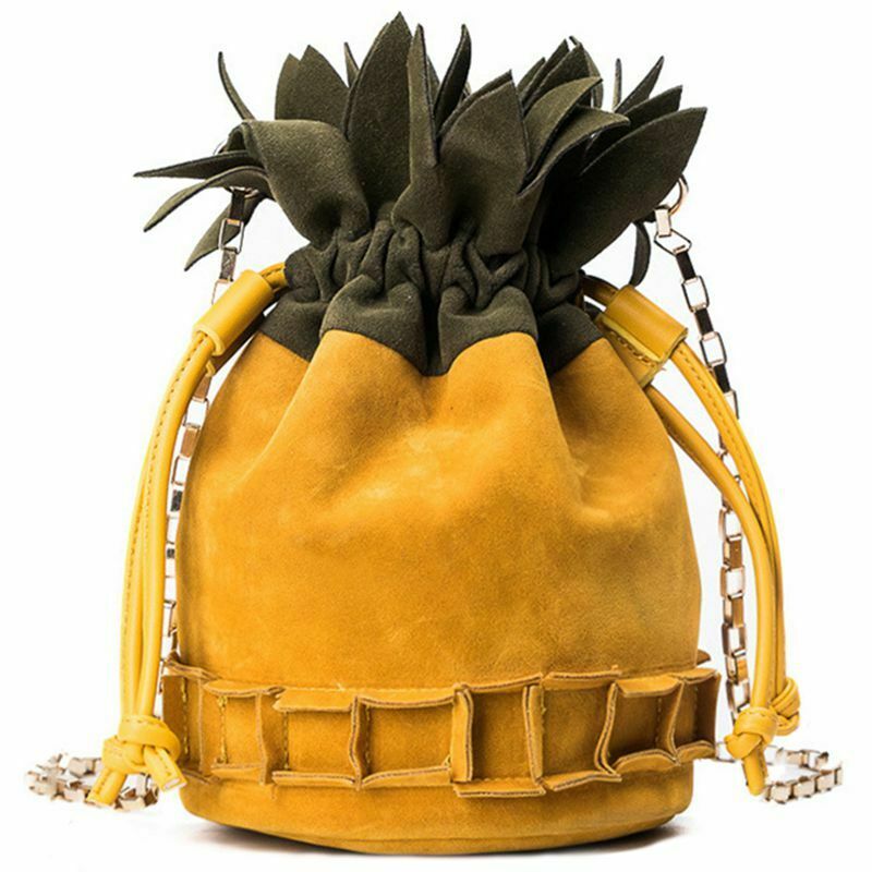 Cute Scrub Leather Pineapple Bag Mini Crossbody Bags for Women Chain Purse  U8L4