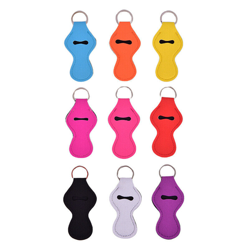 Neoprene Floral Waterproof Lipstick Chapstick Lip Balm Holder Bag Key Chain MO