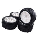 4 Pieces 12mm Hub Plastic Wheel Rim & Rubber Tire Tyres For 1:10 RC Buggy Truggy