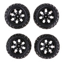 4Pcs 12mm Hub Wheel Rim & Rubber Tire Tyres for 1:10 RC Monster Truck Truggy