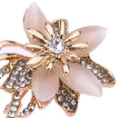 Chic Flower Crystal Enamel Brooch Clothing Pin Suits Dress Banquet Gift