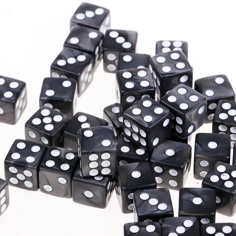 50X 12mm 6 Sided D6 Dice Bundle For  Accessory Gray