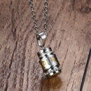 Buddhist Mantra Om Mani Padme Hum Stainless Urn Ash Bottle Memorial Necklace