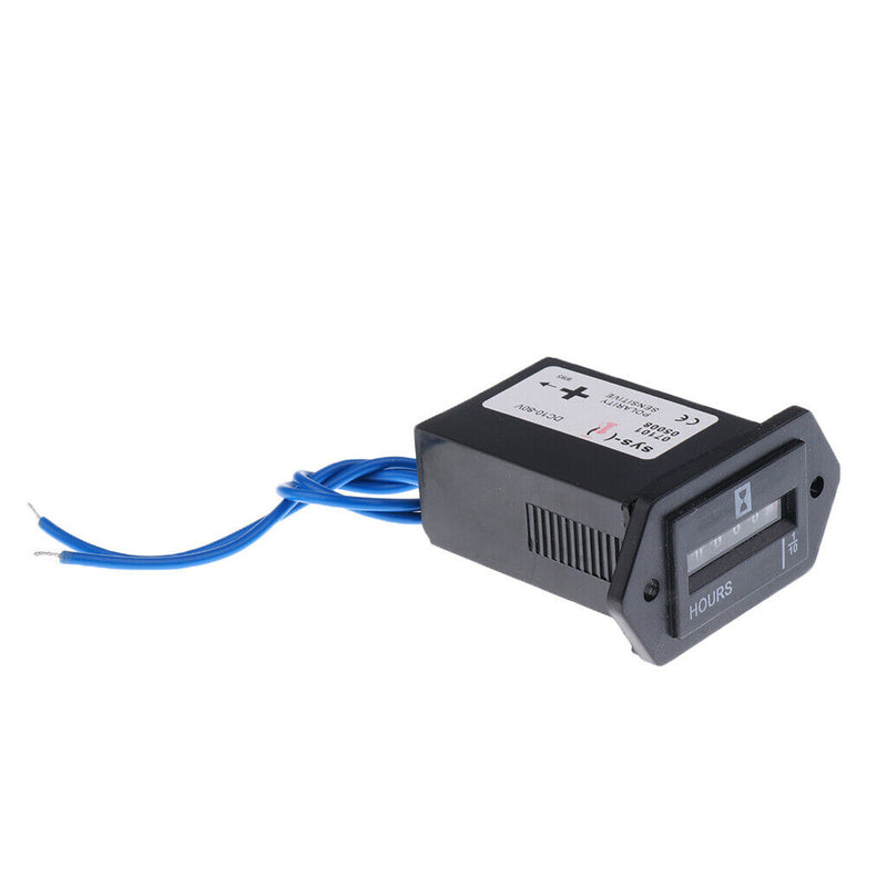 10-80V DC/ AC Digital Quartz Hour Meter Tachometer Gauge for Car Boat Motorcycle