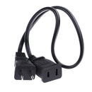 US outlet saver power extension cord cable 2prong 2export for nema 1-15R 50cm ME