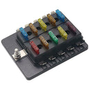 Plastic Cover Fuse Box Holder LED Indicator 10 Ways Blade for Auto Car Boat