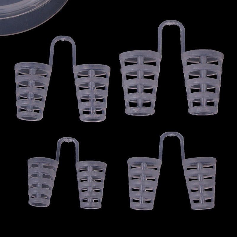4x Mini anti snoring nose clips snore stopper snore relief nasal easy breathe Kw