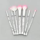 New 7Pcs Glitter Liquid Handle Makeup Brush Set Foundation Blending Power E L2M6