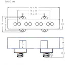 2x Metal JB Bass Neck/Bridge Pickups Open Style for 4 String Electric Bass