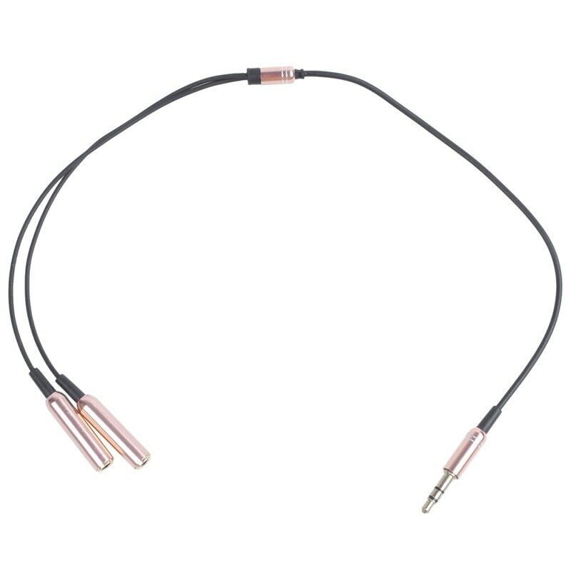 3.5 mm dual connector male - female jack adapter cable audio tone black gol S1G6