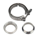 2.5 inch Stainless Steel 304 V Band Clamp w/ 2 Flanges for Exhaust Downpipe A