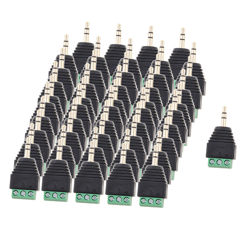 5 Pieces 3 Pole 3.5mm Stereo Male To 3 Pin Female