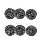 6pc Stainless Steel Scrubbing Pads Boiler Bowl Pan Kitchen Cleaning Tool New