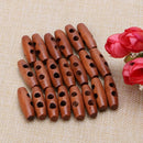 50Pcs 2 Holes Wood Sewing Horn Toggle Buttons Coat Clothes Accessories Craft