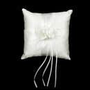 Ribbon Bud Wedding Ring Pillow Cushion Bearer 20 x 20cm Ivory