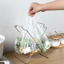 Portable Kitchen Folding Garbage Plastic Bag Holder Trash Rack Stainless Steel