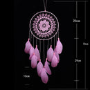 Pink Handmade Lace Dream Catcher Feather Bead Hanging Decoration Ornament