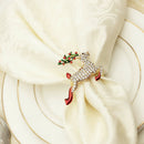 6PCS Metal Colored Elk Christmas Napkin Ring Wedding Banquet Hotel Table Su