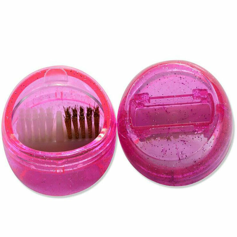 Nail Art Dual Clean Brush Head Drill Bit Cleanser Box Polishing Buffing ManiS Hn