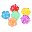 6 pieces D20 Polyhedral Game Dice Clear Dice for RPG Dungeons and Dragons Party