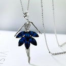 Women Flower Long Adjustable Chain Pendant Sweater Necklace(Ballet Girl) T9C8