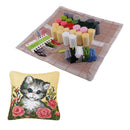 Embroidery Flowers & Cat Latch Hook Rug Kits for Beginners Adults 43x43cm