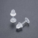 Wholesale 50pcs Clear Transparent Plastic Stem Rubber Allergy Ear Stud Earring