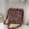 Leopard Crossbody Handbag Women Plush Retro Shoulder Messenger Bag (Pink)