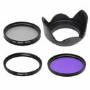 Lens Hood + UV + CPL + FLD Filter for Nikon Panasonic Lumix D7100 D7000 D52