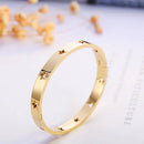 Punk Titanium Stainless Steel Stars Bangle for Women No Fading Hollow Penta