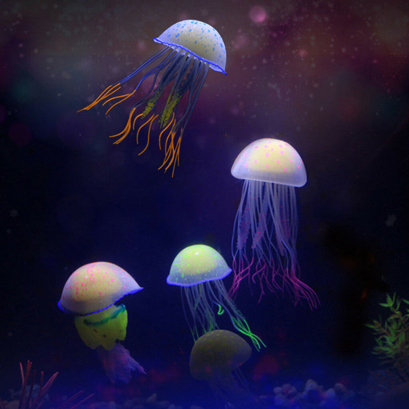2x Aquarium Decoration Fish Tank Ornament Artificial Fish Jellyfish Marine