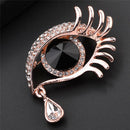 Rhinestone Crystal Big Eyes Brooch Teardrop Design Brooch Pin Women Jewelry  JR