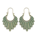 Bohemia Natural Style Ethnic Big Leaf Dangle Earrings For Women Gypsy Summe O5X8